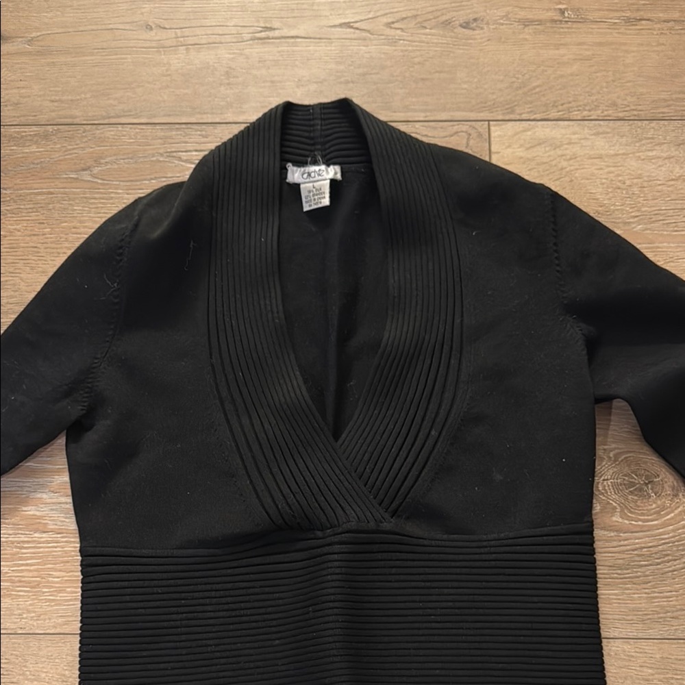 Chic Black V-Neck sweater. Like new  78% silk black sweater